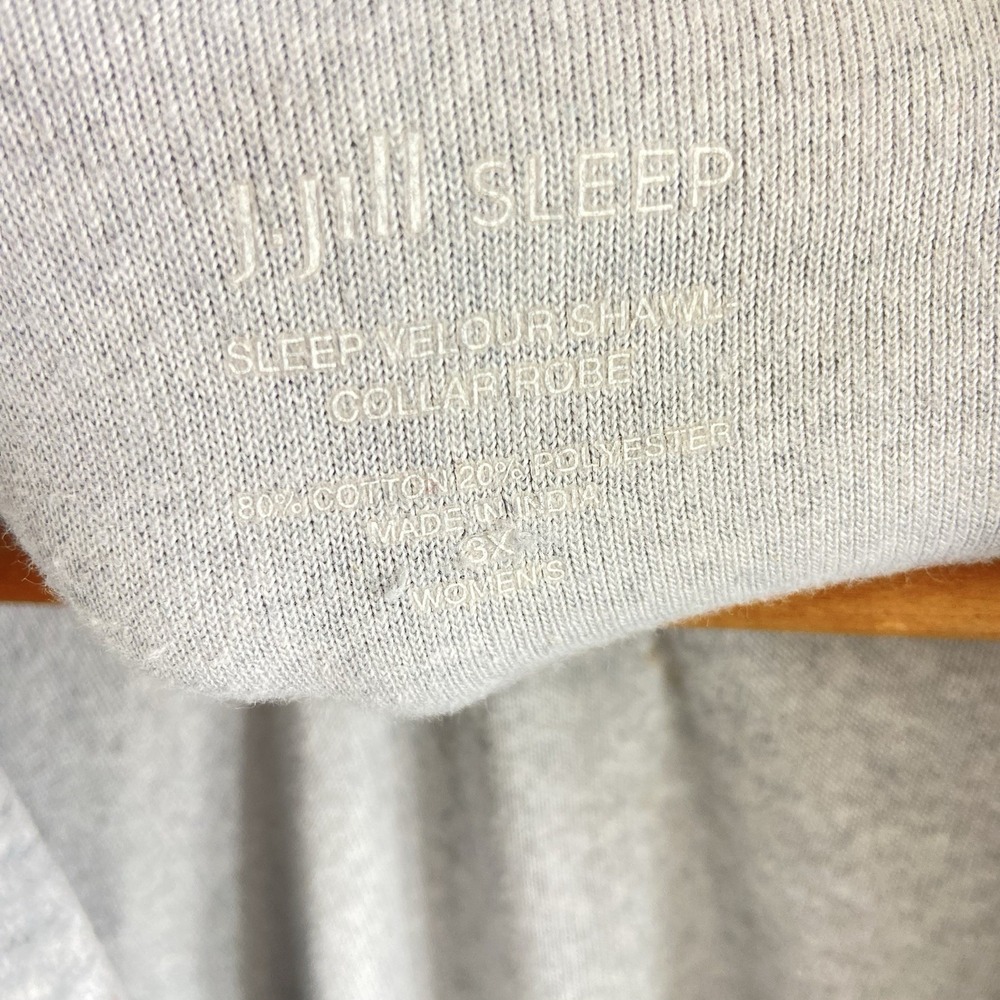 J Jill Sleep Ultrasoft Shawl-Collar Robe w/ Belt Size M Gray Cotton Modal Soft - Picture 4 of 8
